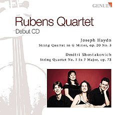 CD album cover 'Rubens Quartet - Debut CD' (GEN 86519) with Rubens Quartett, Quirine Scheffers, Sidonie Riha ...