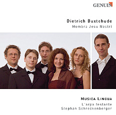 CD album cover 'Dietrich Buxtehude: Membra Jesu Nostri' (GEN 04048) with Musica Lingua, Larpa festante ...
