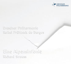 CD album cover 'Richard Strauß: Eine Alpensinfonie' (GEN 86074) with Dresdner Philharmonie, Rafael Frühbeck de Burgos