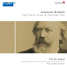 CD album cover 'Johannes Brahms' (GEN 88104) with Trio Ex Aequo, Karl Leister