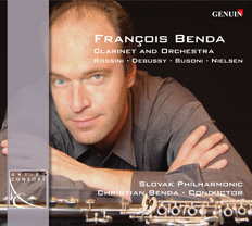 CD album cover 'Clarinet and Orchestra' (GEN 88128) with François Benda, Christian Benda, Slowakische Philharmonie