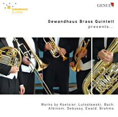 CD album cover 'Gewandhaus Brass Quintett presents...' (GEN 89142) with Gewandhaus Brass Quintett