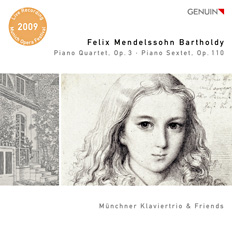 CD album cover 'Felix Mendelssohn Bartholdy' (GEN 10166) with Mnchner Klaviertrio, Tilo Widenmeyer ...