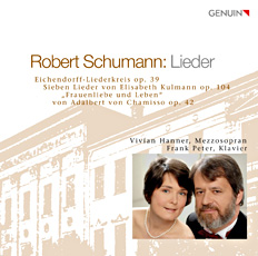 CD album cover 'Robert Schumann: Lieder' (GEN 10532 ) with Vivian Hanner, Frank Peter