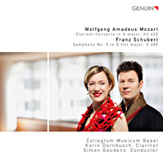 CD album cover 'W. A. Mozart: Konzert für Klarinette A-Dur, KV 622' (GEN 10165 ) with Collegium Musicum Basel ...
