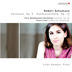 CD album cover 'Robert Schumann: Carnaval, Op. 9, Fantasiestcke, Op. 12' (GEN 10192 ) with Lilian Akopova
