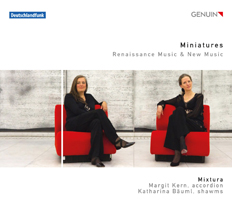 CD album cover 'Miniatures' (GEN 11219) with Katharina Buml, Margit Kern
