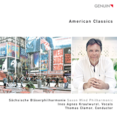 CD album cover 'American Classics' (GEN 12247) with Schsische Blserphilharmonie, Thomas Clamor, Ines Agnes Krautwurst