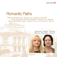 CD album cover 'Romantic Paths' (GEN 13538) with Annette Unger, Dariya Hrynkiv