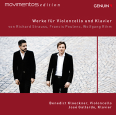 CD album cover 'Werke für Violoncello und Klavier' (GEN 14313 ) with Benedict Kloeckner, José Gallardo