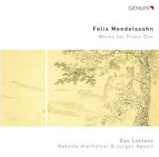 CD album cover 'Felix Mendelssohn ' (GEN 15359) with Duo Lontano, Babette Hierholzer, Jrgen Appell