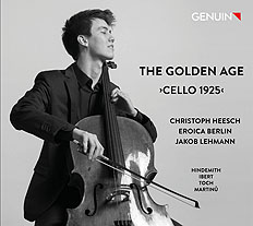 CD album cover 'The Golden Age  Cello 1925' (GEN 18613) with Christoph Heesch, Eroica Berlin, Jakob Lehmann