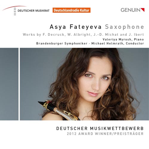 CD album cover 'Asya Fateyeva, Saxofon' (GEN 16401) with Asya Fateyeva, Valeriya Myrosh, Brandenburger Symphoniker ...
