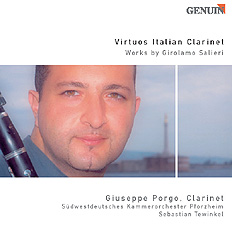 CD album cover 'Virtuoso Italien Clarinet' (GEN 85053) with Giuseppe Porgo ...
