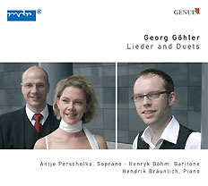 CD album cover 'Georg Göhler (1874-1954)' (GEN 87089) with Antje Perscholka, Henryk Böhm, Hendrik Bräunlich