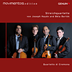 CD album cover 'String Quartets by Joseph Haydn and Béla Bartók' (GEN 10172 ) with Quartetto di Cremona