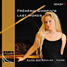 CD album cover 'Frédéric Chopin's Last words' (GEN 10190) with Elina Gotsouliak