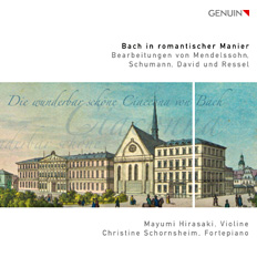 CD album cover 'Bach in a Romantic Manner' (GEN 10189) with Mayumi Hirasaki, Christine Schornsheim