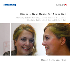 CD album cover 'Mirror - New Music for Accordion' (GEN 13267) with Margit Kern