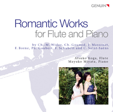 CD album cover 'Romantic Works for Flute and Piano' (GEN 13540) with Atsuko Koga, Mayuko Miyata