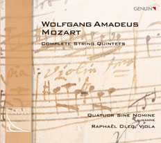 CD album cover 'Wolfgang Amadeus Mozart' (GEN 13275) with Quatuor Sine Nomine, Raphaël Oleg