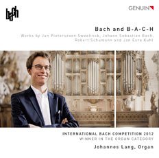 CD album cover 'Bach and B-A-C-H' (GEN 14324) with Johannes Lang