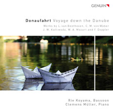 CD album cover 'Voyage down the Danube' (GEN 15334) with Rie Koyama, Clemens Müller