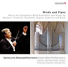 CD album cover 'Winds and Pipes' (GEN 16445) with Schsische Blserphilharmonie, Daniel Beilschmidt, Thomas Clamor