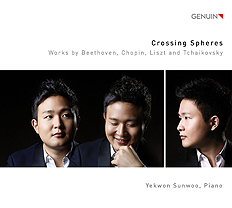 CD album cover 'Crossing Spheres' (GEN 17475) with Yekwon Sunwoo