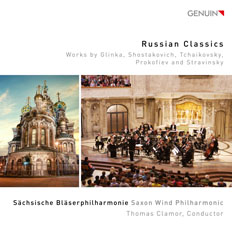 CD album cover 'Russian Classics' (GEN 17480) with Schsische Blserphilharmonie, Thomas Clamor