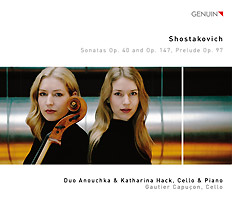CD album cover 'Schostakowitsch' (GEN 20701) with Duo Anouchka & Katharina Hack, Gautier Capuon