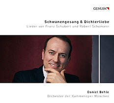 CD album cover 'Schwanengesang & Dichterliebe' (GEN 20710) with Daniel Behle, Kammeroper Mnchen, Christophe Grdes ...