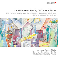 CD album cover 'Confluences—Flute, Cello and Piano' (GEN 21749) with Atsuko Koga, Georgiy Lomakov, Radoslaw Kurek