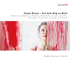 CD album cover 'Senza Basso  Auf dem Weg zu Bach' (GEN 21728) with Nadja Zwiener