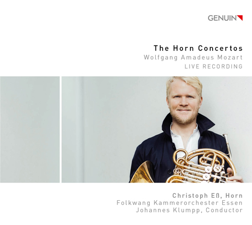 CD album cover 'The Horn Concertos' (GEN 18618) with Christoph E, Folkwang Kammerorchester Essen, Johannes Klumpp