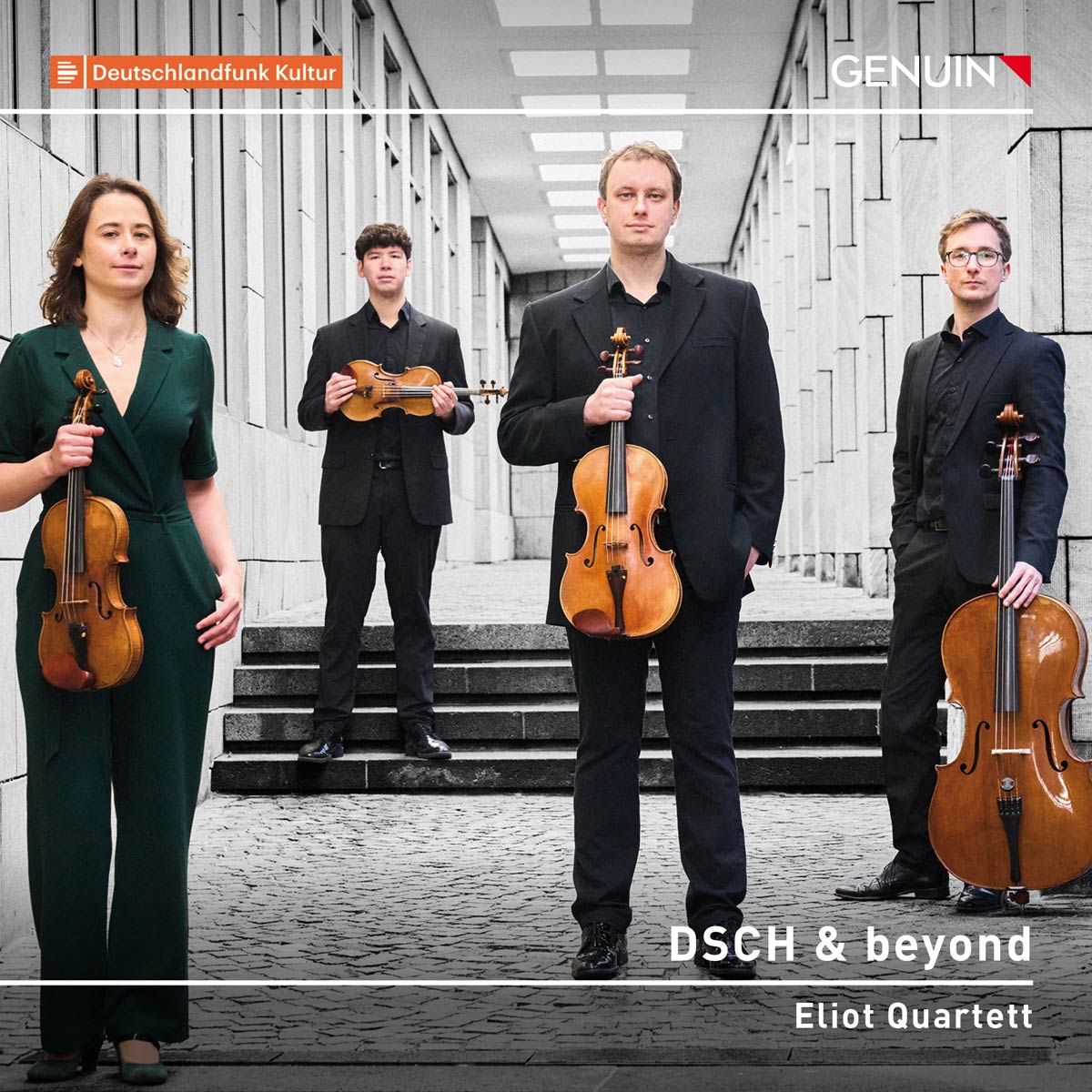 CD album cover 'DSCH & beyond' (GEN 25919) with Eliot Quartett