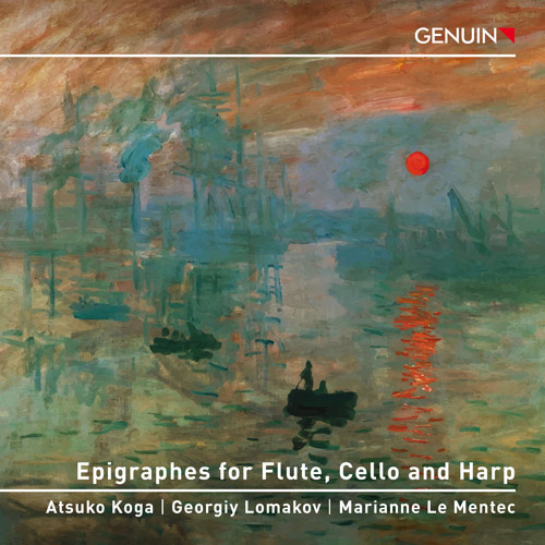 Epigraphes for Flute, Cello and Harp CD album cover 'Epigraphes for Flute, Cello and Harp' (GEN 25926) with Atsuko Koga, Georgiy Lomakov, Marianne Le Mentec
